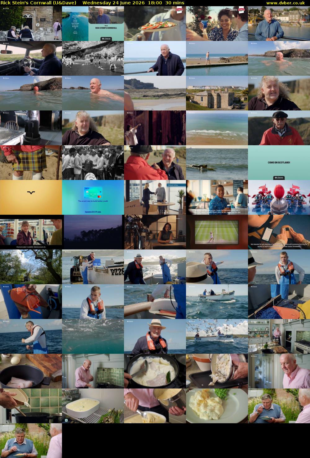 Rick Stein's Cornwall (U&Dave) Wednesday 24 June 2026 18:00 - 18:30