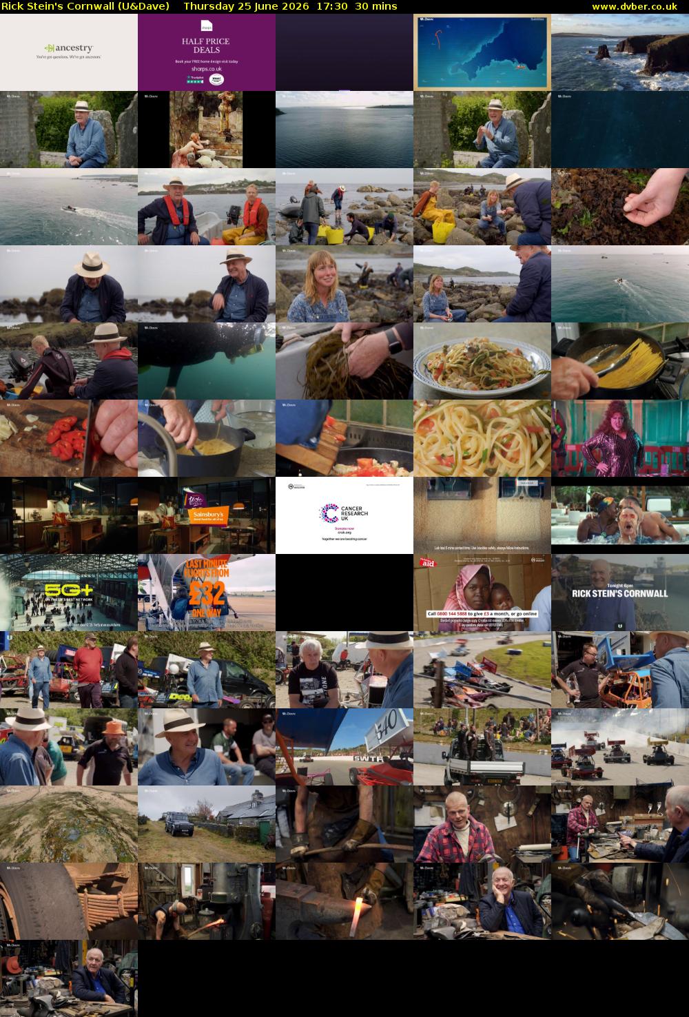 Rick Stein's Cornwall (U&Dave) Thursday 25 June 2026 17:30 - 18:00