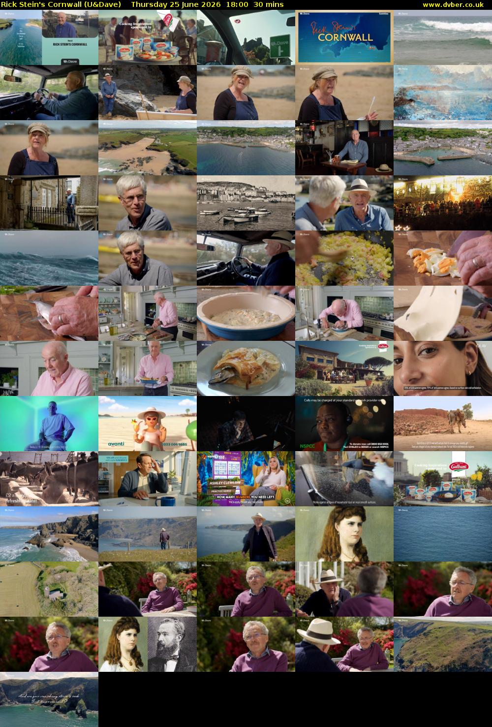 Rick Stein's Cornwall (U&Dave) Thursday 25 June 2026 18:00 - 18:30