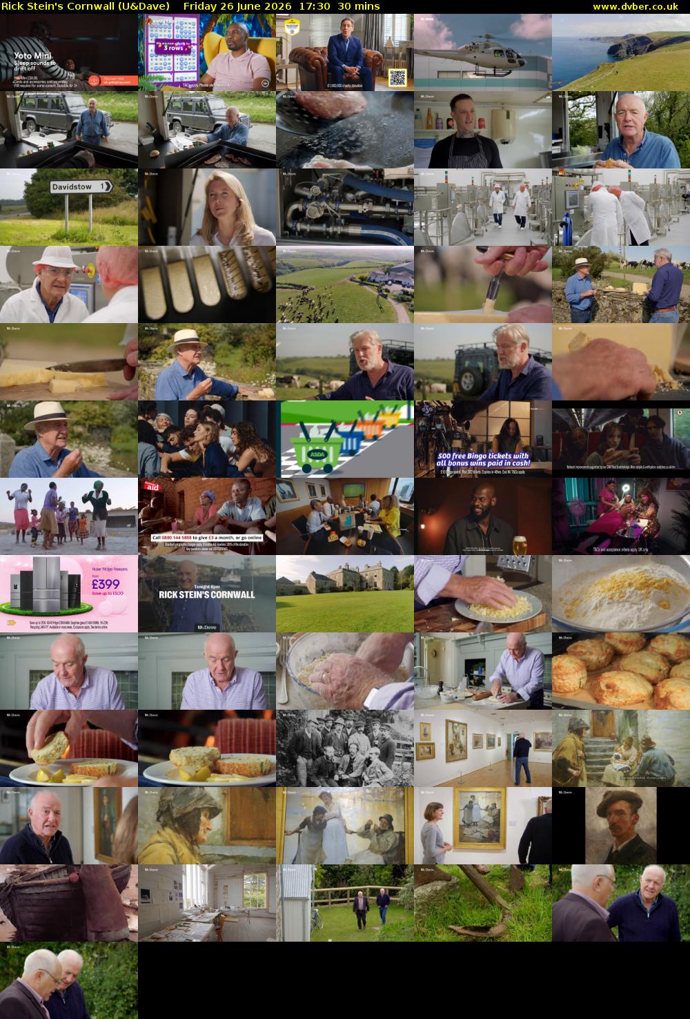 Rick Stein's Cornwall (U&Dave) Friday 26 June 2026 17:30 - 18:00