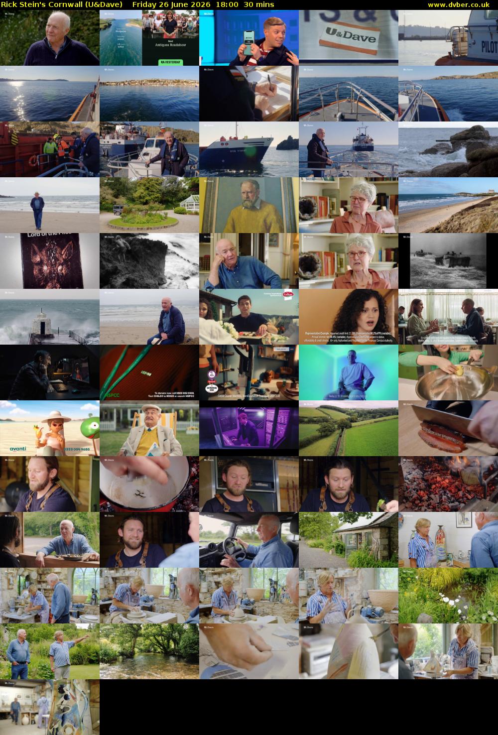 Rick Stein's Cornwall (U&Dave) Friday 26 June 2026 18:00 - 18:30