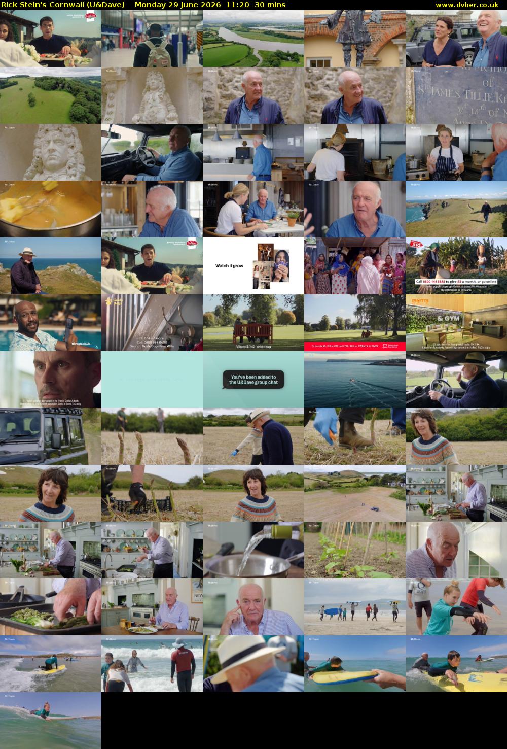 Rick Stein's Cornwall (U&Dave) Monday 29 June 2026 11:20 - 11:50