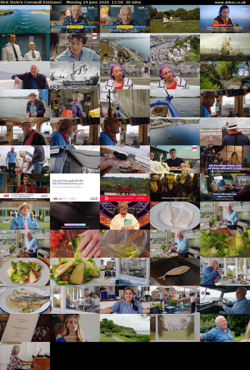 Rick Stein's Cornwall (U&Dave) Monday 29 June 2026 11:50 - 12:20