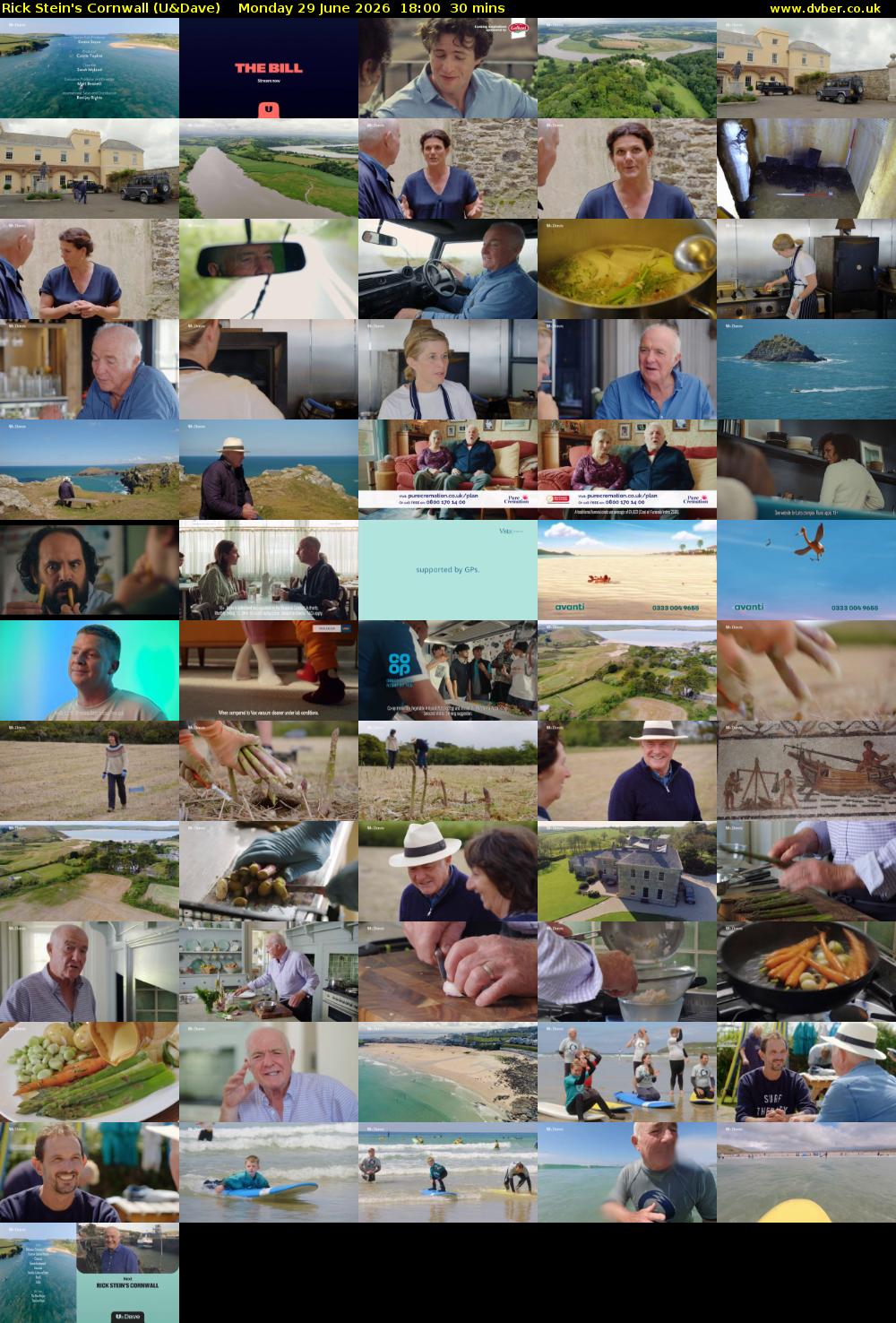 Rick Stein's Cornwall (U&Dave) Monday 29 June 2026 18:00 - 18:30