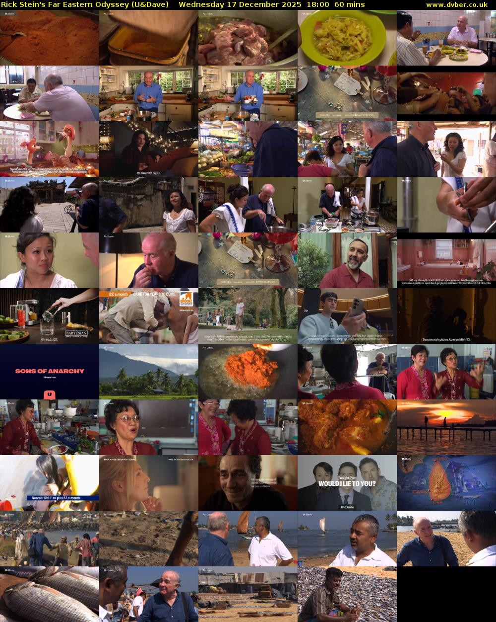 Rick Stein's Far Eastern Odyssey (U&Dave) Wednesday 17 December 2025 18:00 - 19:00
