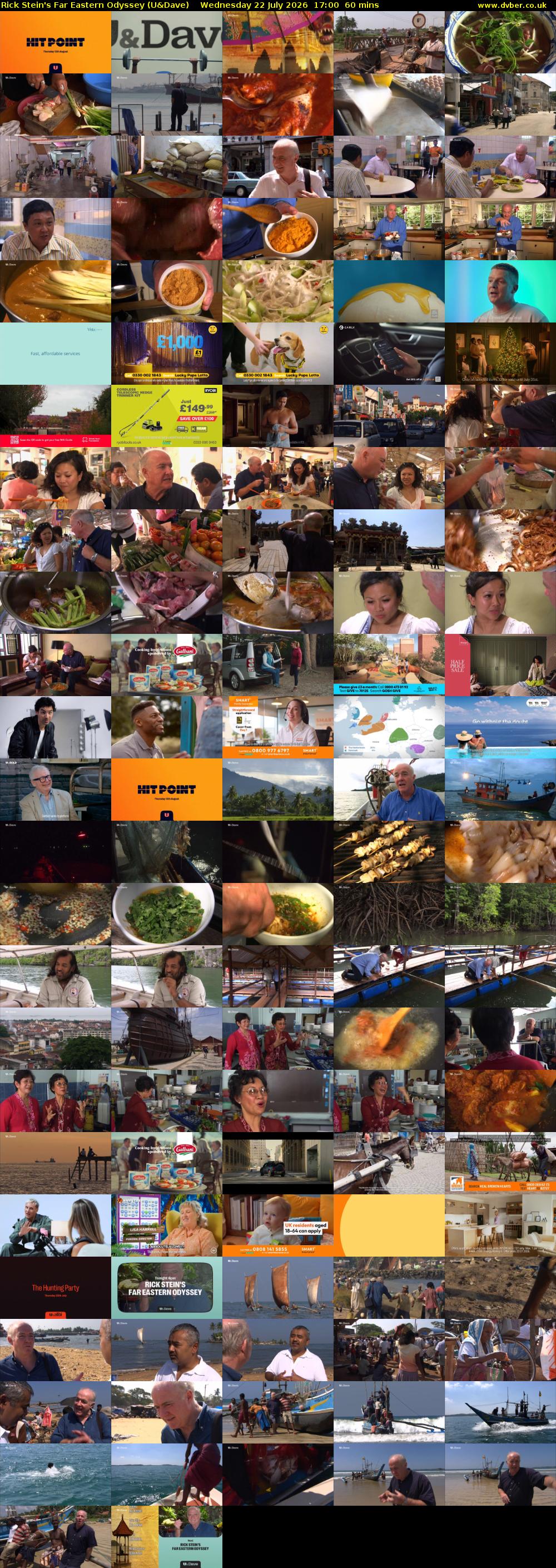 Rick Stein's Far Eastern Odyssey (U&Dave) Wednesday 22 July 2026 17:00 - 18:00