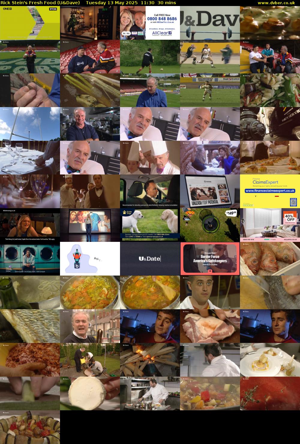 Rick Stein's Fresh Food (U&Dave) Tuesday 13 May 2025 11:30 - 12:00