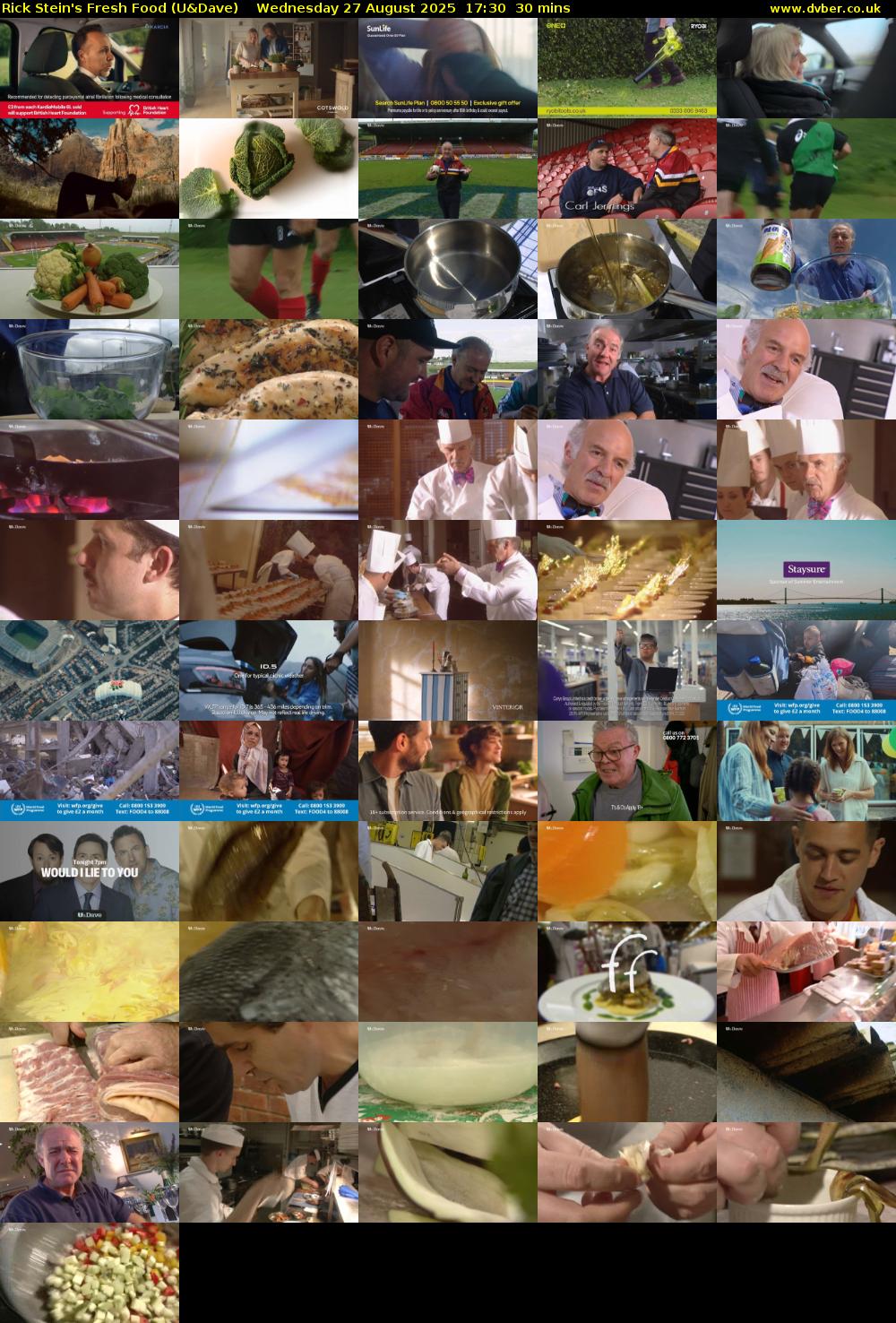 Rick Stein's Fresh Food (U&Dave) Wednesday 27 August 2025 17:30 - 18:00