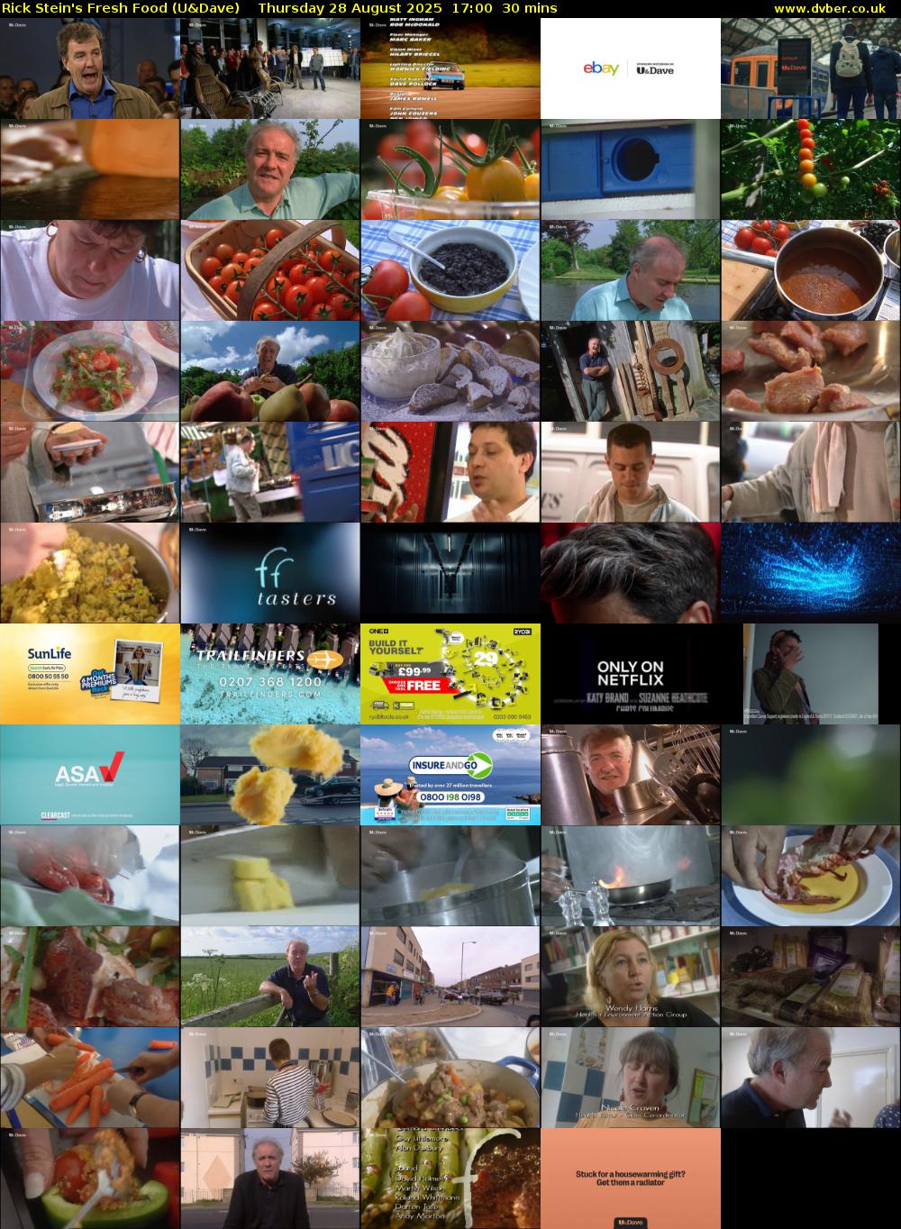 Rick Stein's Fresh Food (U&Dave) Thursday 28 August 2025 17:00 - 17:30