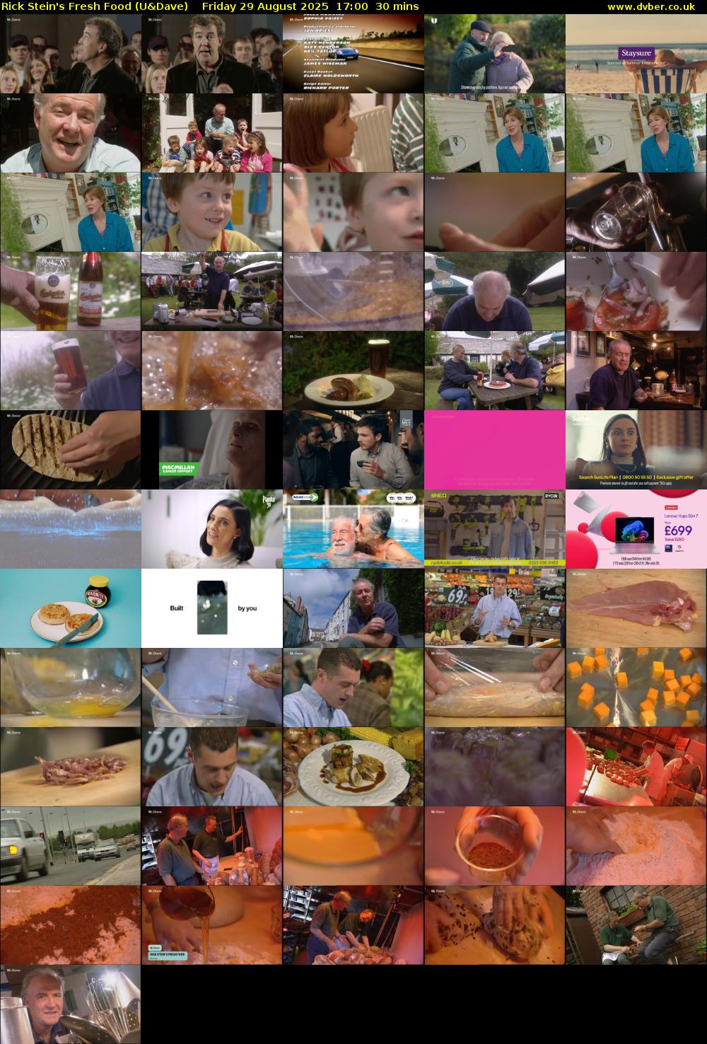 Rick Stein's Fresh Food (U&Dave) Friday 29 August 2025 17:00 - 17:30