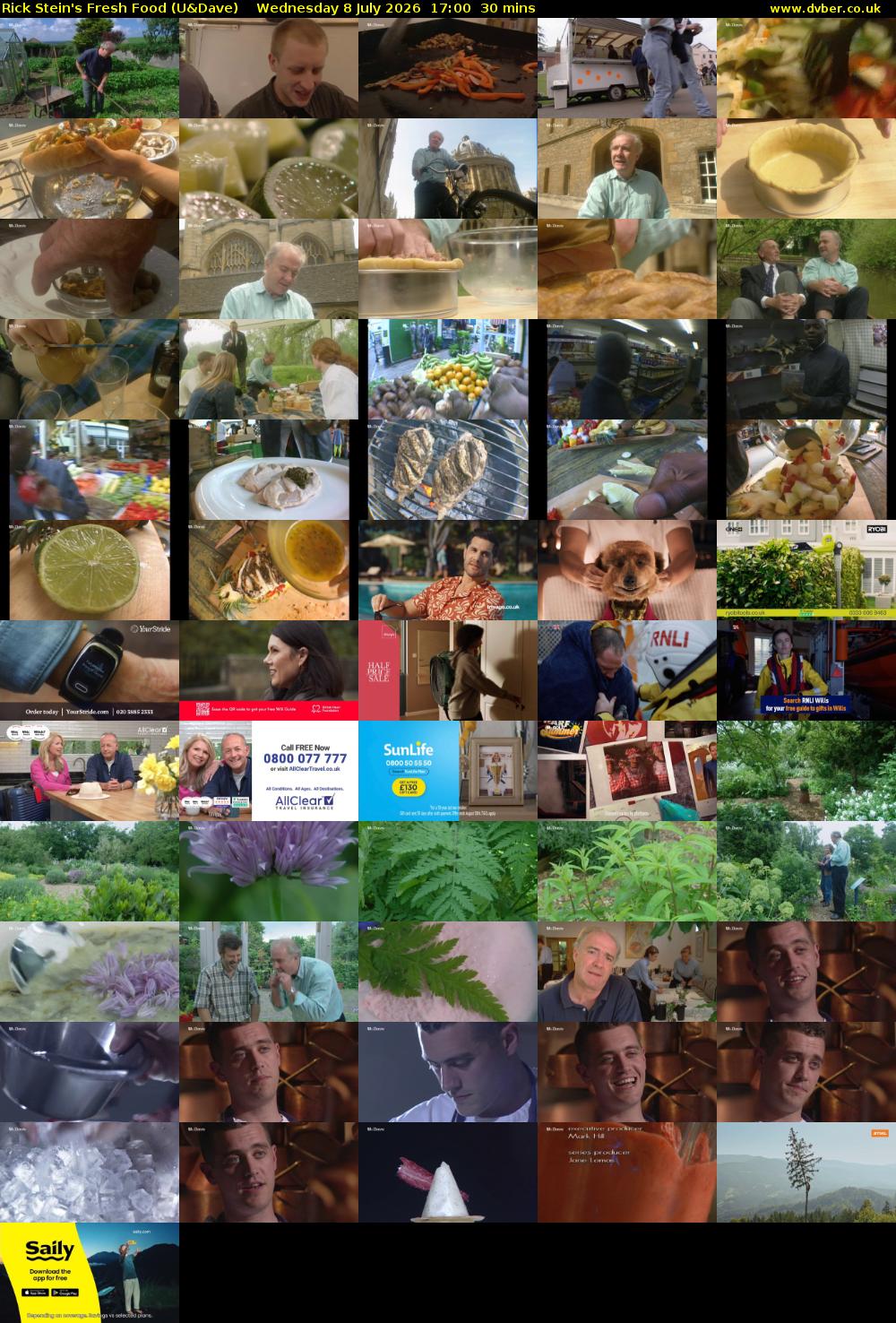 Rick Stein's Fresh Food (U&Dave) Wednesday 8 July 2026 17:00 - 17:30