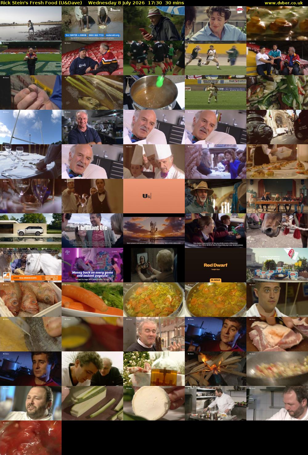 Rick Stein's Fresh Food (U&Dave) Wednesday 8 July 2026 17:30 - 18:00