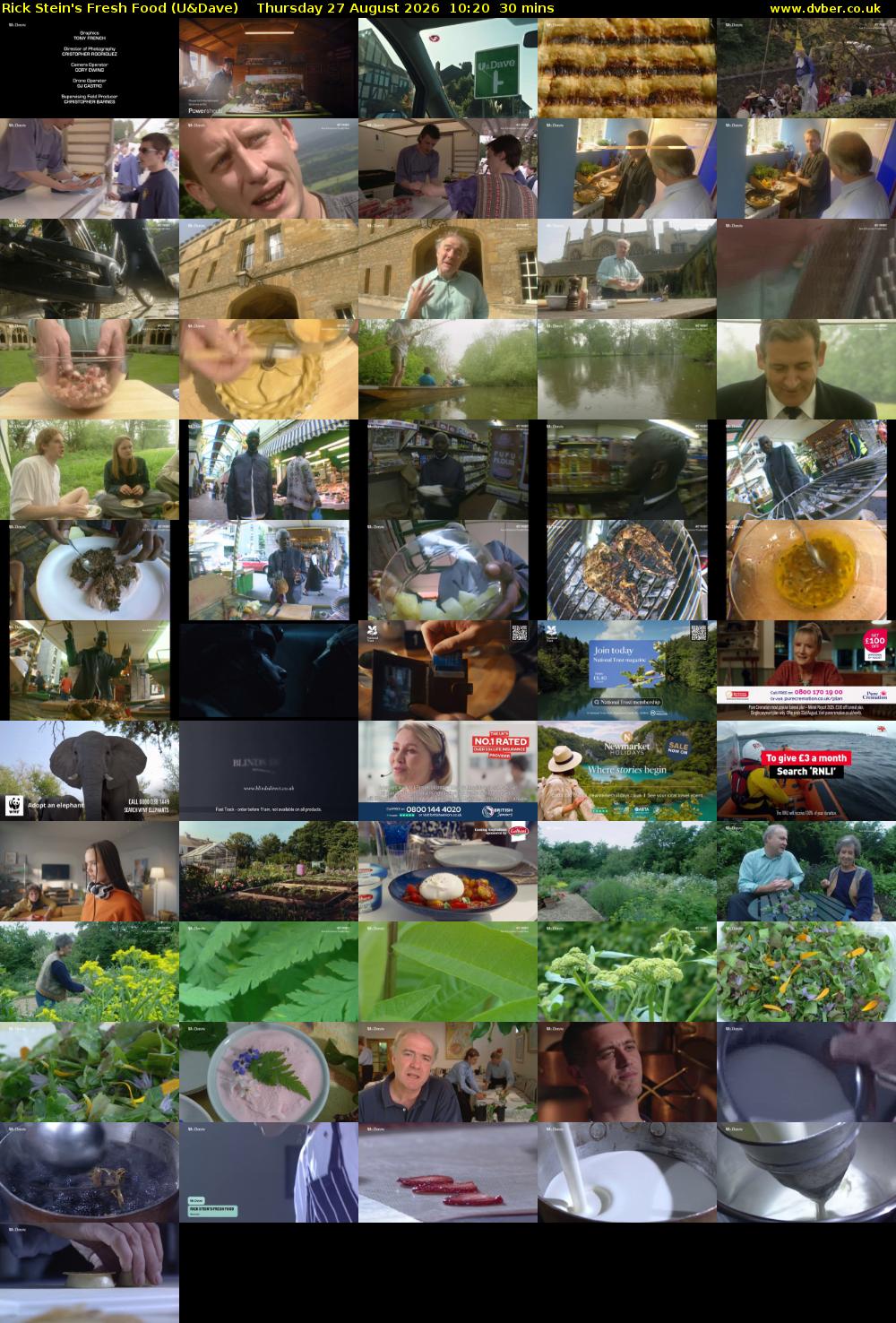 Rick Stein's Fresh Food (U&Dave) Thursday 27 August 2026 10:20 - 10:50