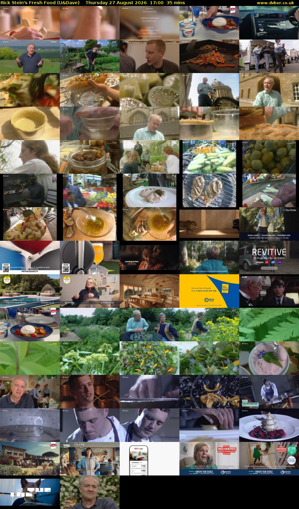 Rick Stein's Fresh Food (U&Dave) Thursday 27 August 2026 17:00 - 17:35