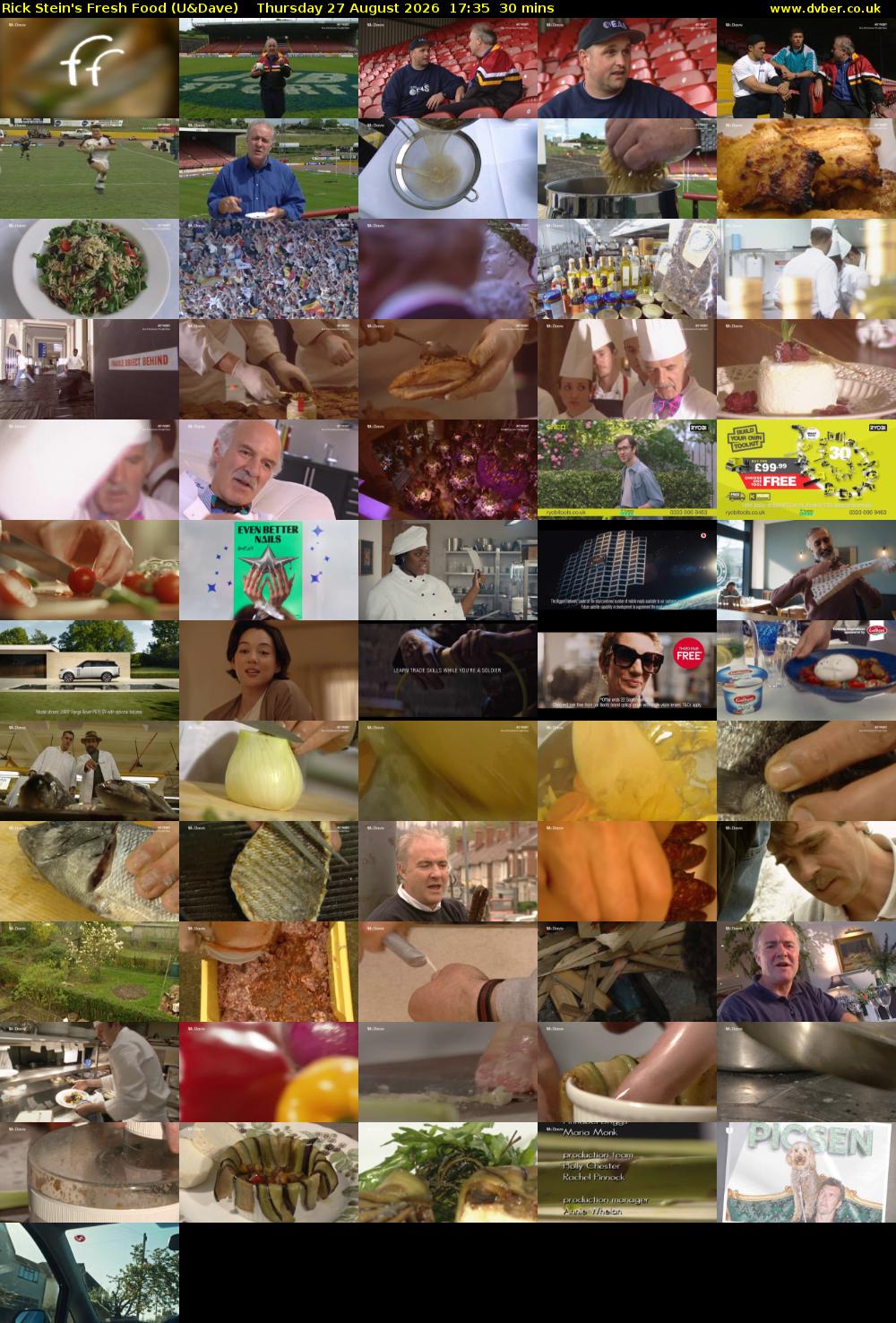 Rick Stein's Fresh Food (U&Dave) Thursday 27 August 2026 17:35 - 18:05