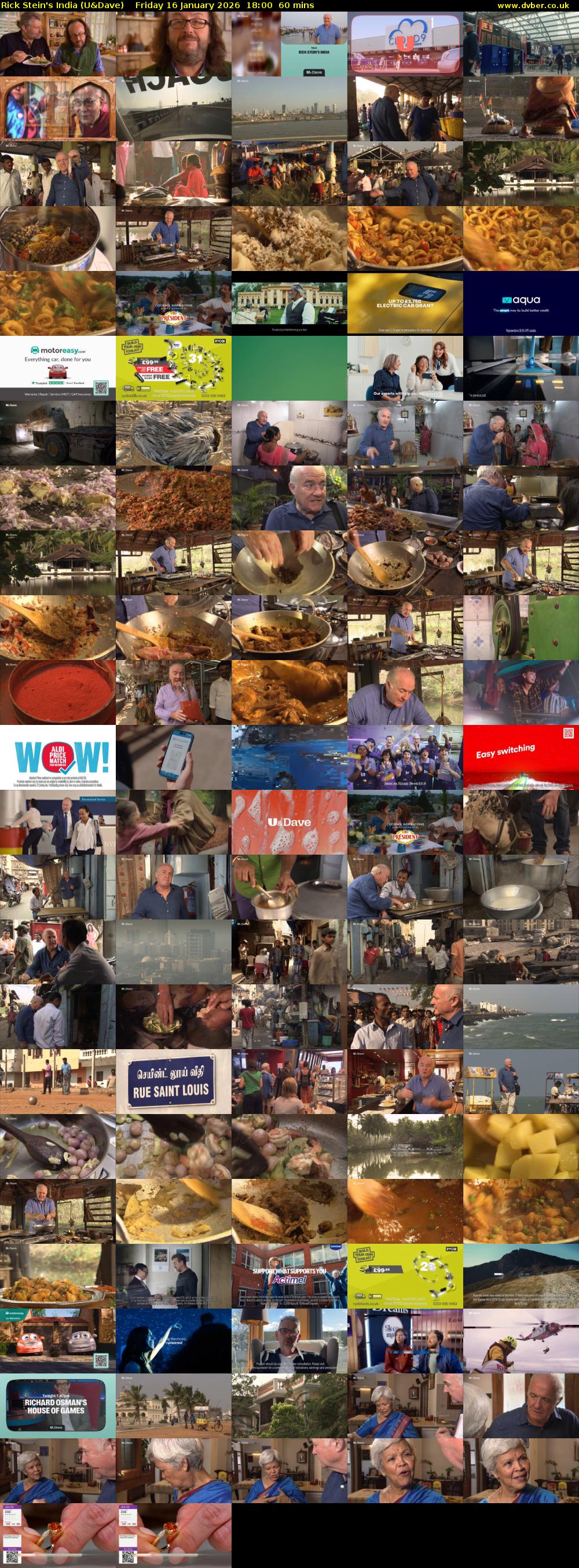Rick Stein's India (U&Dave) Friday 16 January 2026 18:00 - 19:00