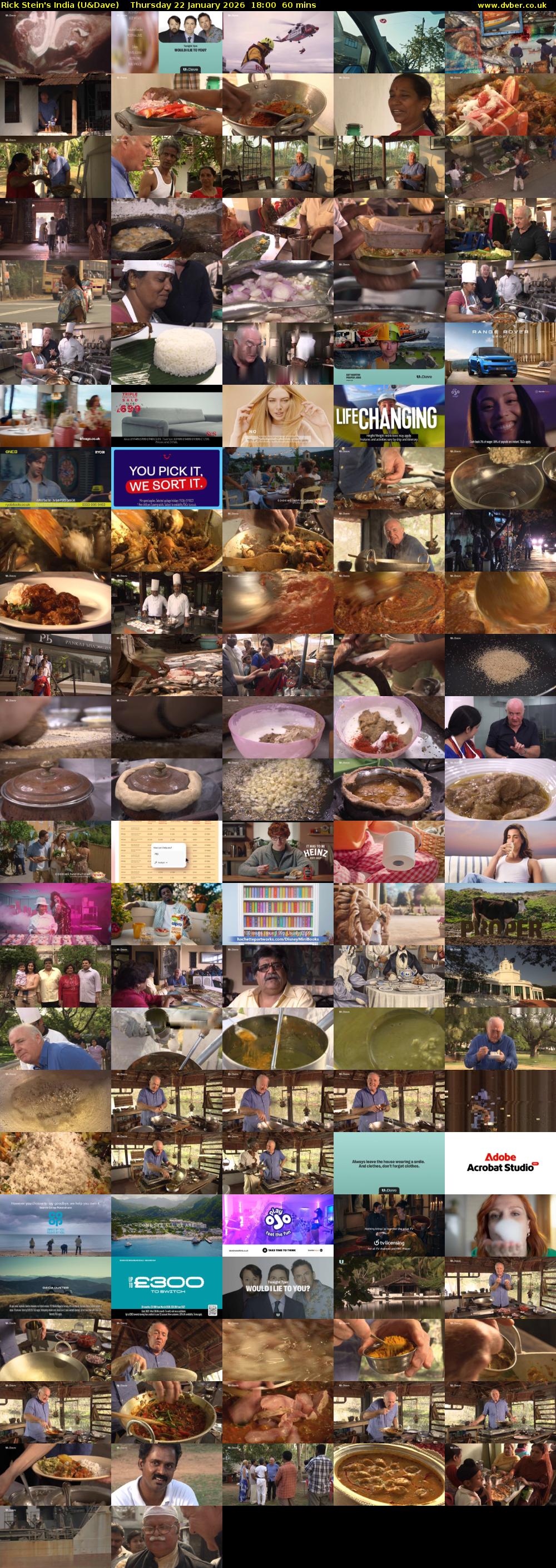 Rick Stein's India (U&Dave) Thursday 22 January 2026 18:00 - 19:00