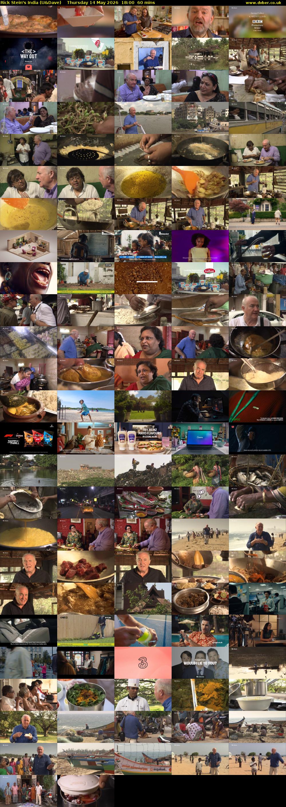 Rick Stein's India (U&Dave) Thursday 14 May 2026 18:00 - 19:00