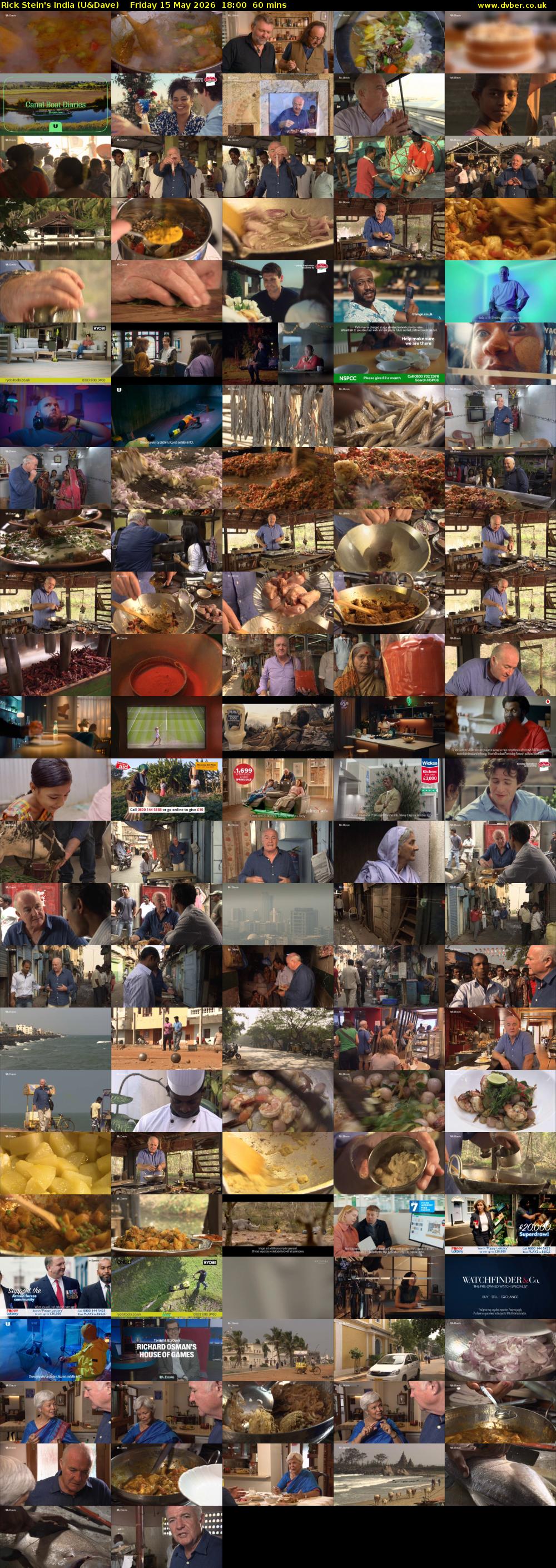 Rick Stein's India (U&Dave) Friday 15 May 2026 18:00 - 19:00