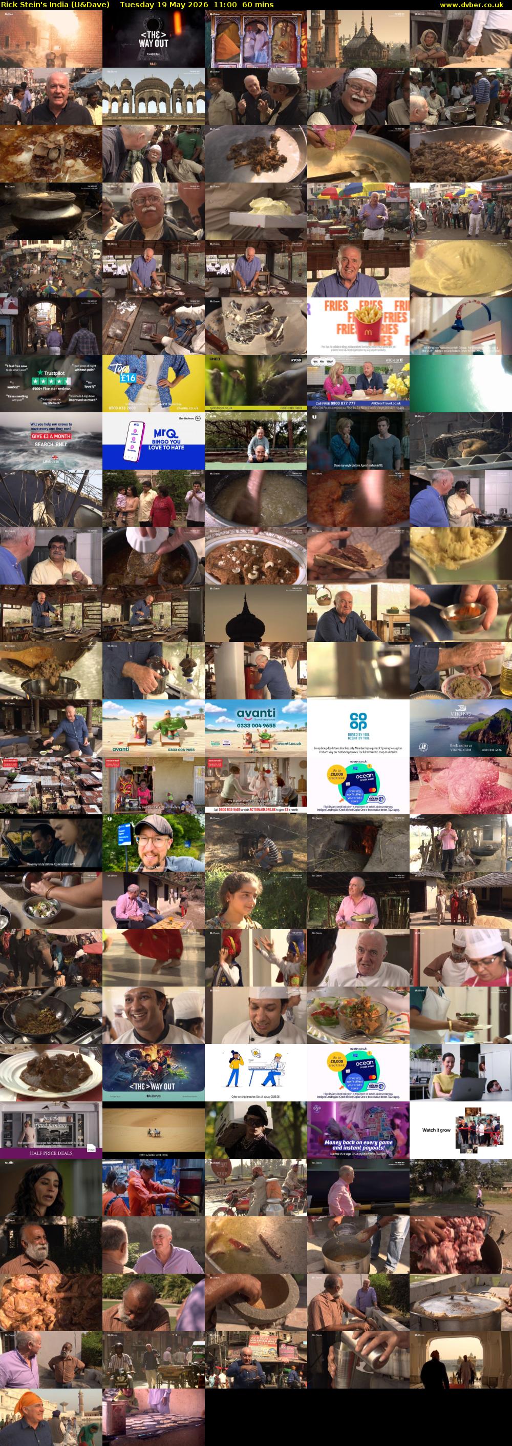 Rick Stein's India (U&Dave) Tuesday 19 May 2026 11:00 - 12:00