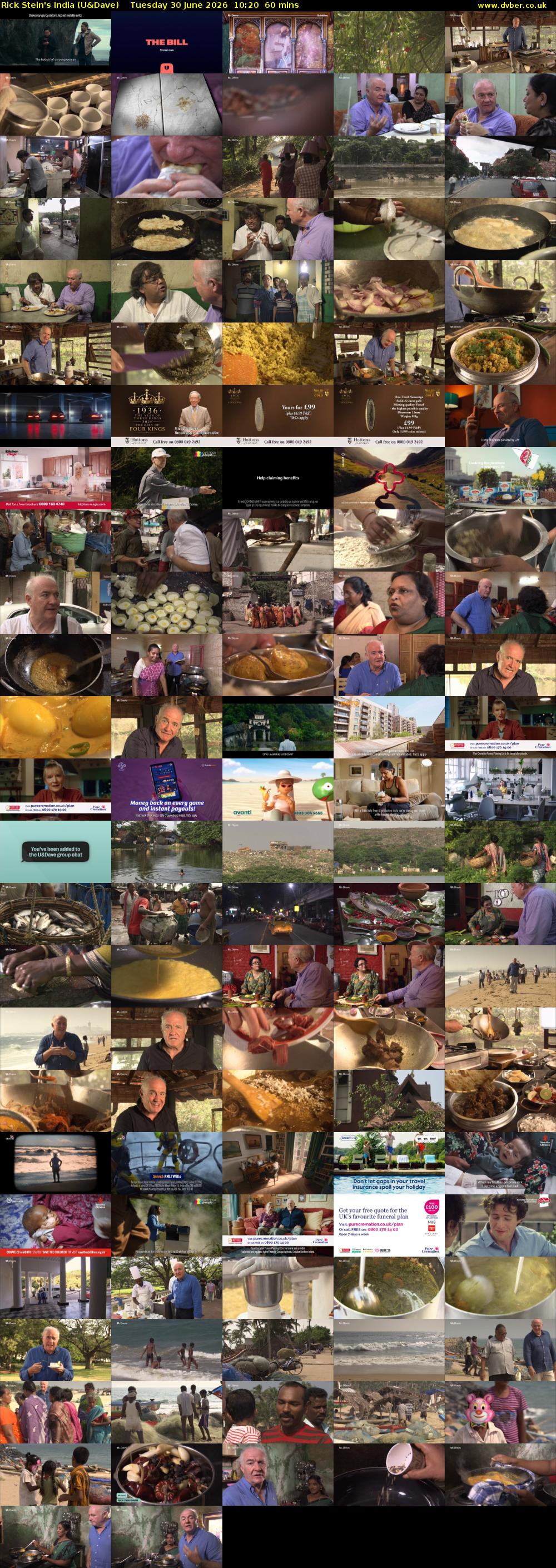 Rick Stein's India (U&Dave) Tuesday 30 June 2026 10:20 - 11:20