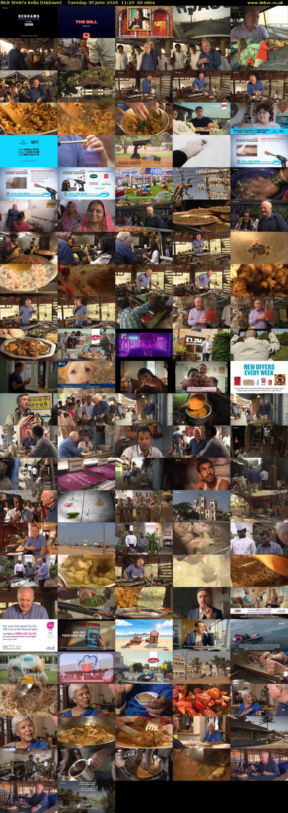Rick Stein's India (U&Dave) Tuesday 30 June 2026 11:20 - 12:20