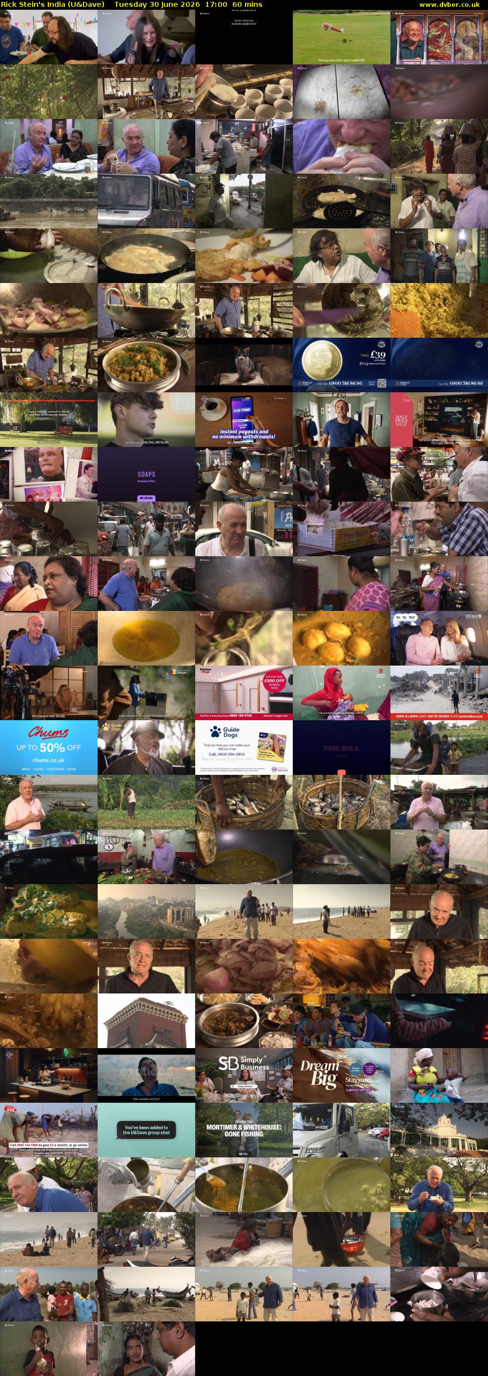 Rick Stein's India (U&Dave) Tuesday 30 June 2026 17:00 - 18:00