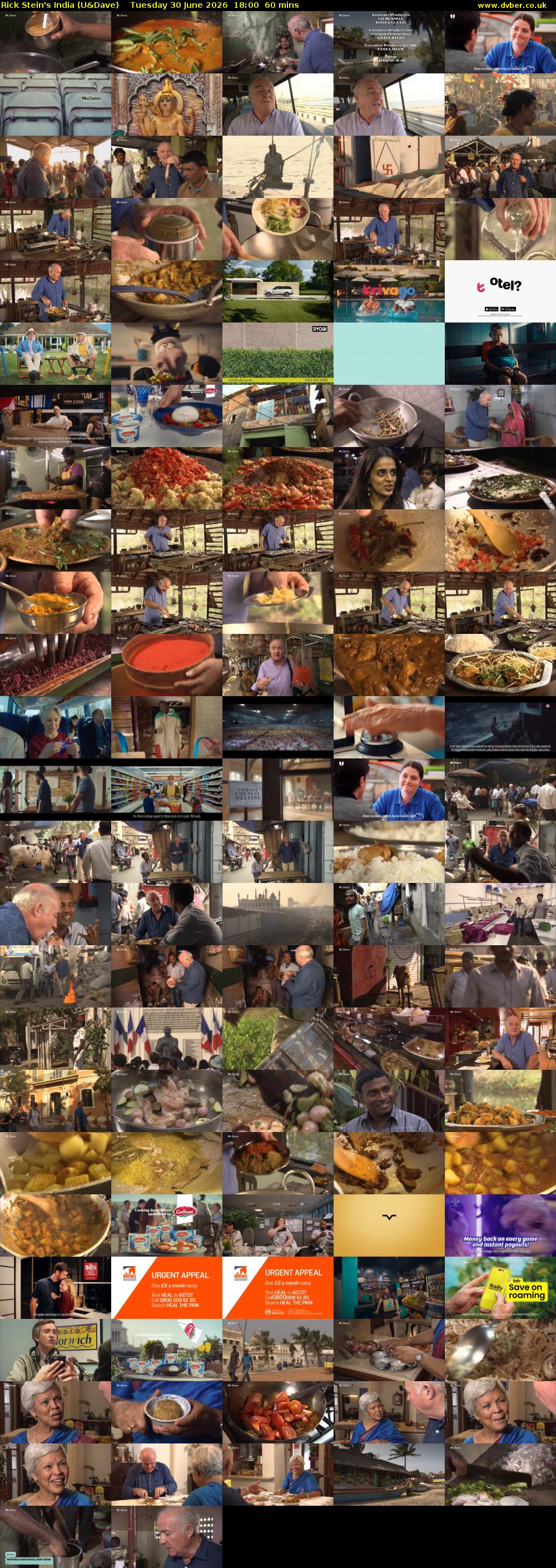 Rick Stein's India (U&Dave) Tuesday 30 June 2026 18:00 - 19:00