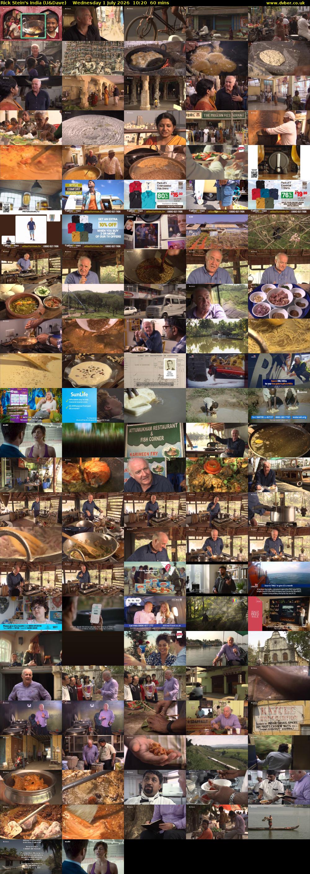Rick Stein's India (U&Dave) Wednesday 1 July 2026 10:20 - 11:20