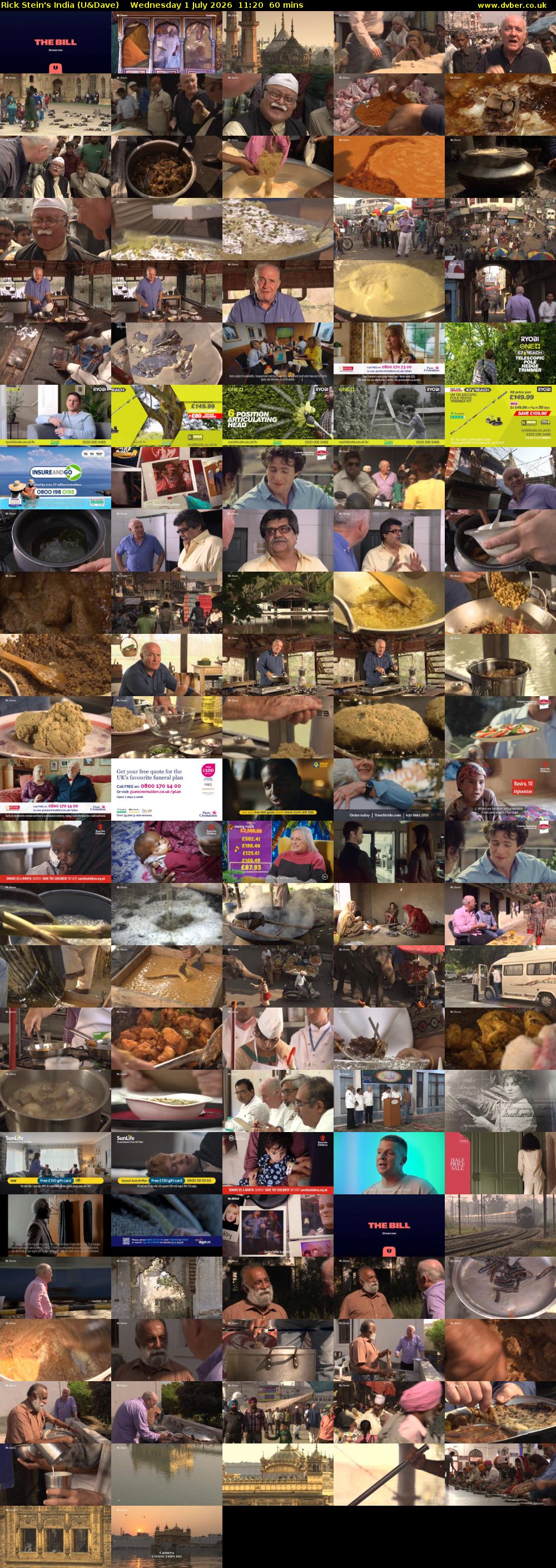 Rick Stein's India (U&Dave) Wednesday 1 July 2026 11:20 - 12:20