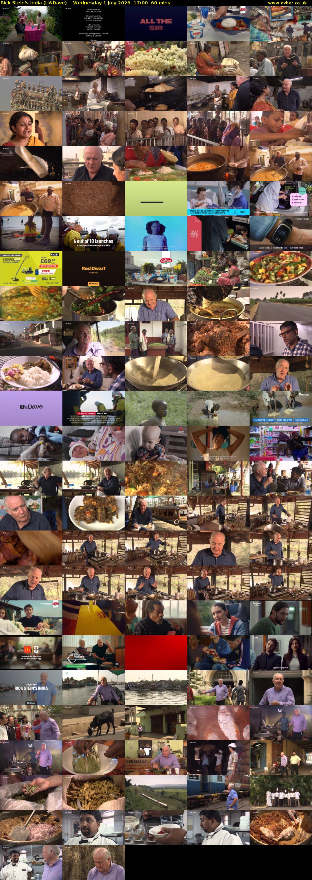 Rick Stein's India (U&Dave) Wednesday 1 July 2026 17:00 - 18:00