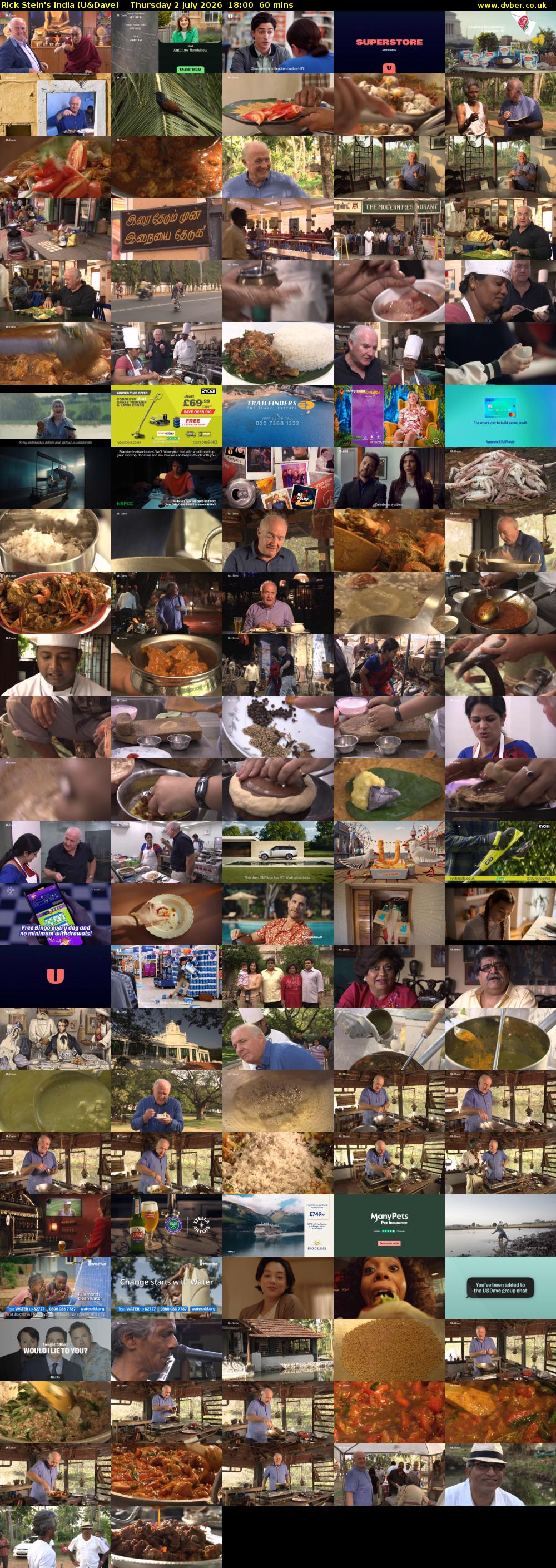 Rick Stein's India (U&Dave) Thursday 2 July 2026 18:00 - 19:00