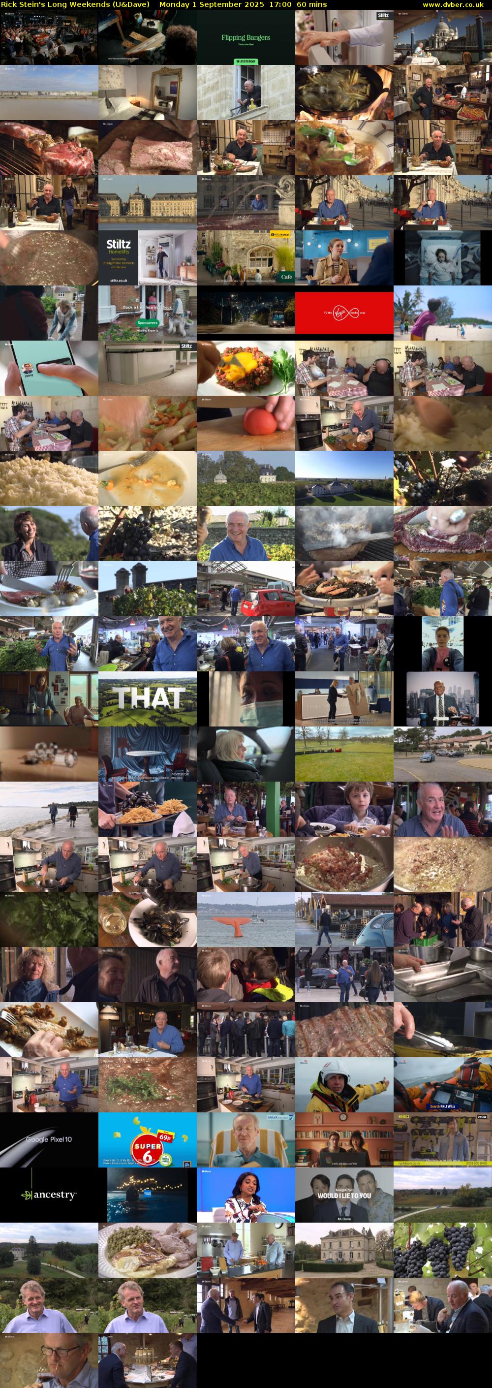 Rick Stein's Long Weekends (U&Dave) Monday 1 September 2025 17:00 - 18:00