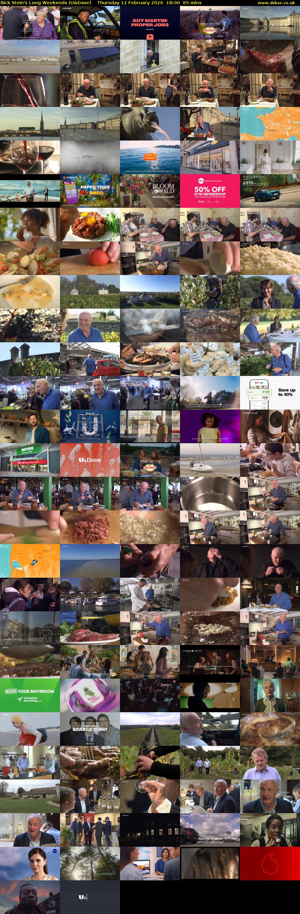 Rick Stein's Long Weekends (U&Dave) Thursday 12 February 2026 18:00 - 19:05