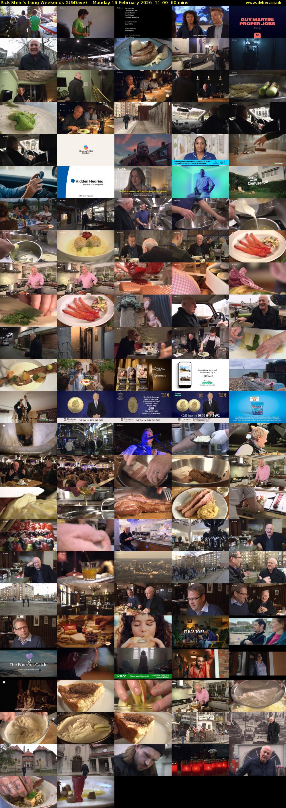 Rick Stein's Long Weekends (U&Dave) Monday 16 February 2026 11:00 - 12:00