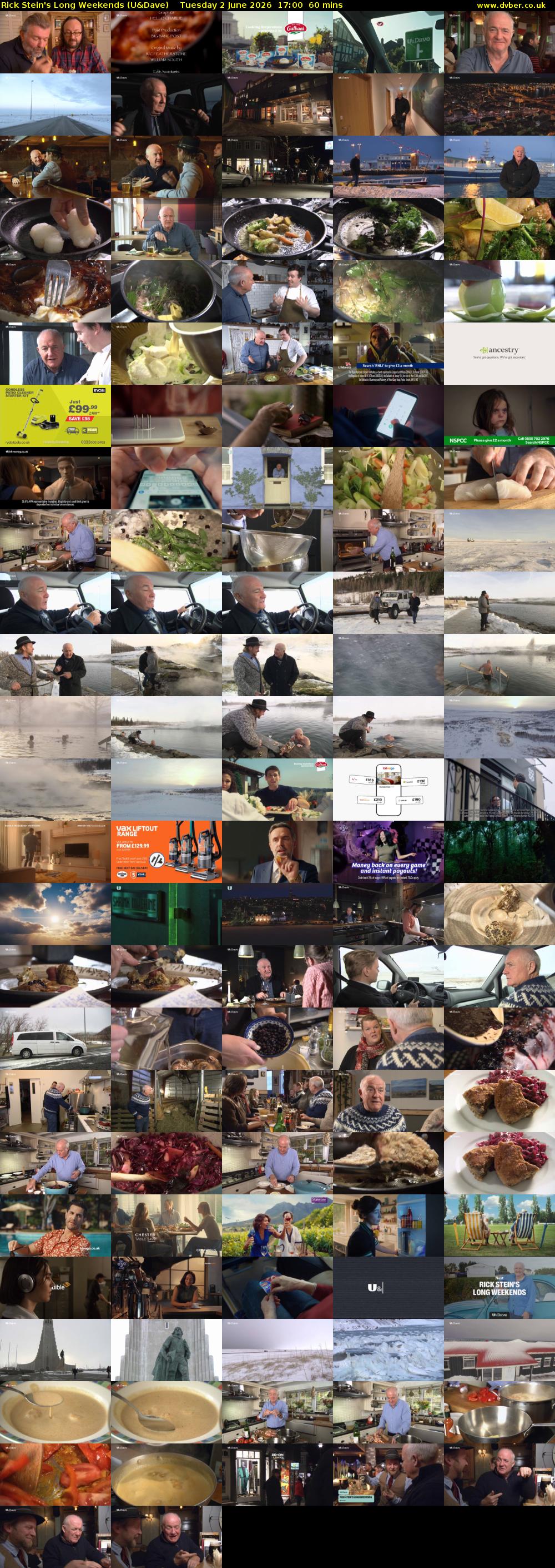 Rick Stein's Long Weekends (U&Dave) Tuesday 2 June 2026 17:00 - 18:00