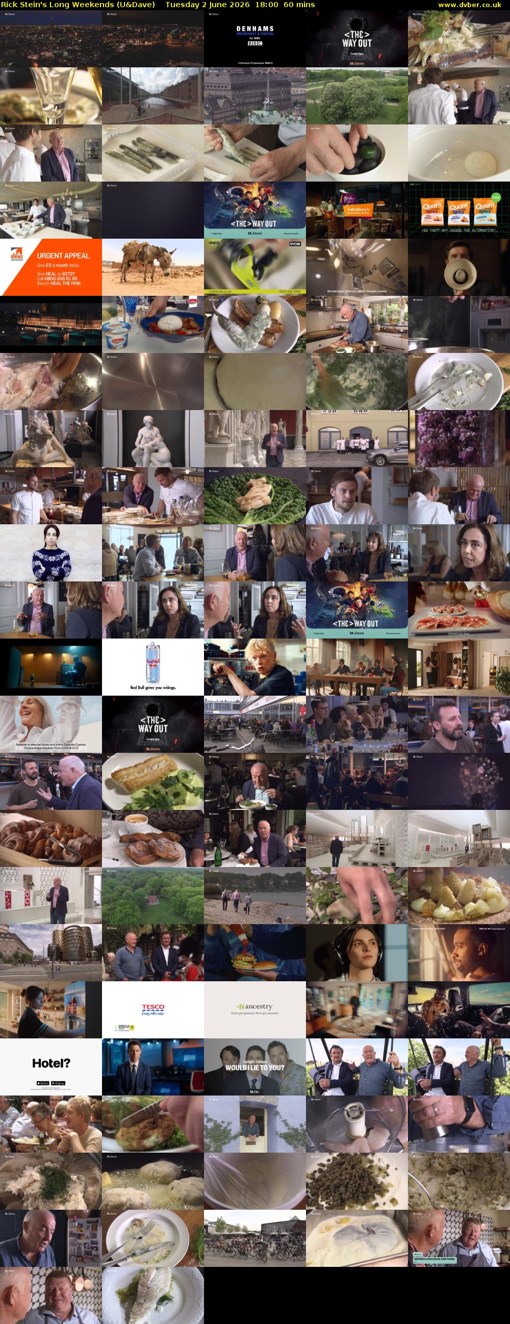 Rick Stein's Long Weekends (U&Dave) Tuesday 2 June 2026 18:00 - 19:00