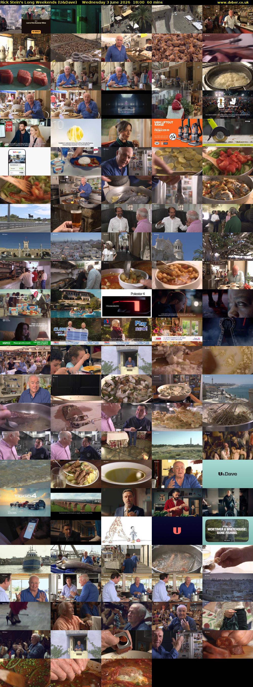 Rick Stein's Long Weekends (U&Dave) Wednesday 3 June 2026 18:00 - 19:00