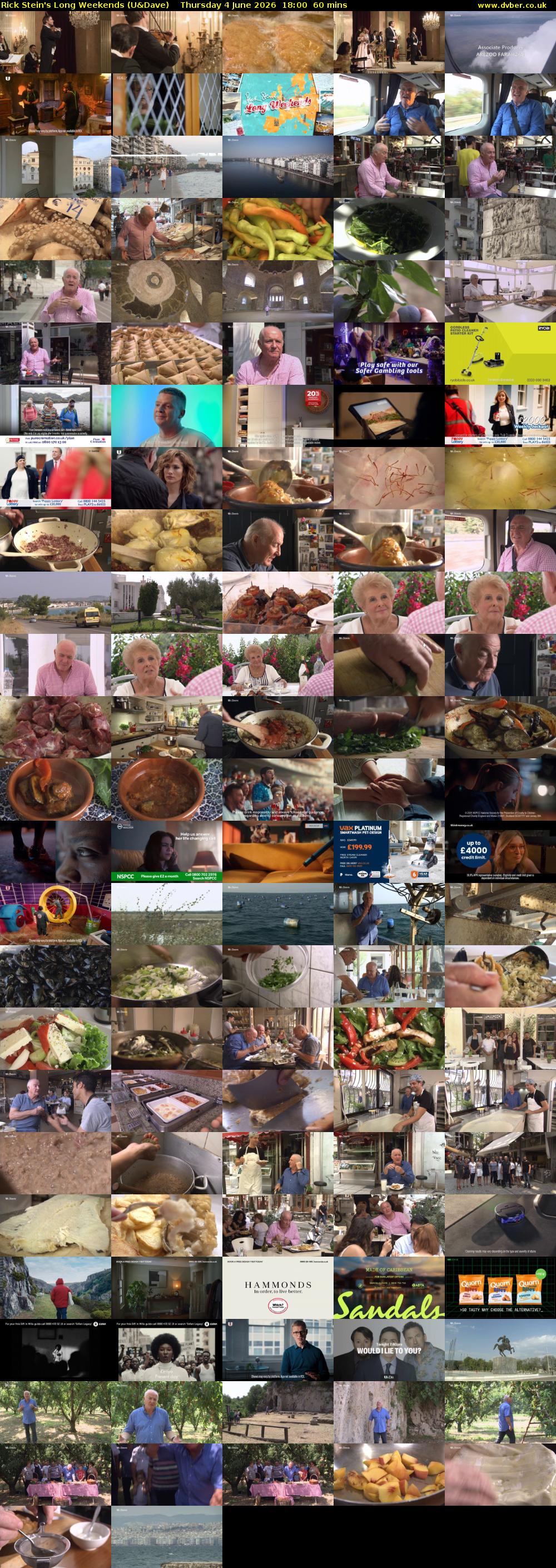 Rick Stein's Long Weekends (U&Dave) Thursday 4 June 2026 18:00 - 19:00