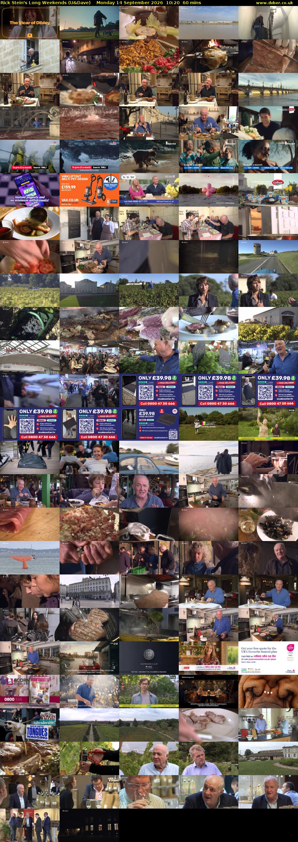 Rick Stein's Long Weekends (U&Dave) Monday 14 September 2026 10:20 - 11:20