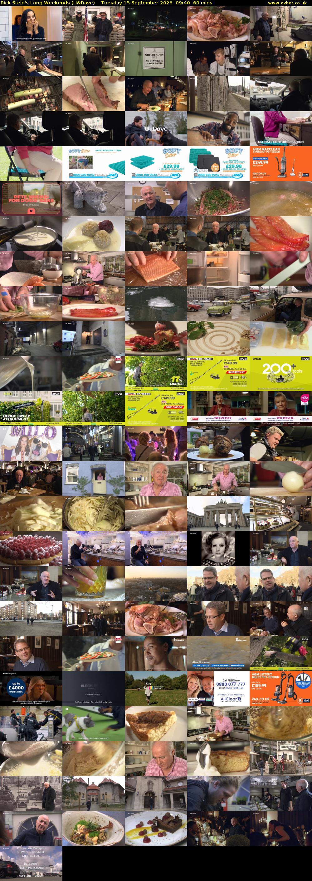 Rick Stein's Long Weekends (U&Dave) Tuesday 15 September 2026 09:40 - 10:40