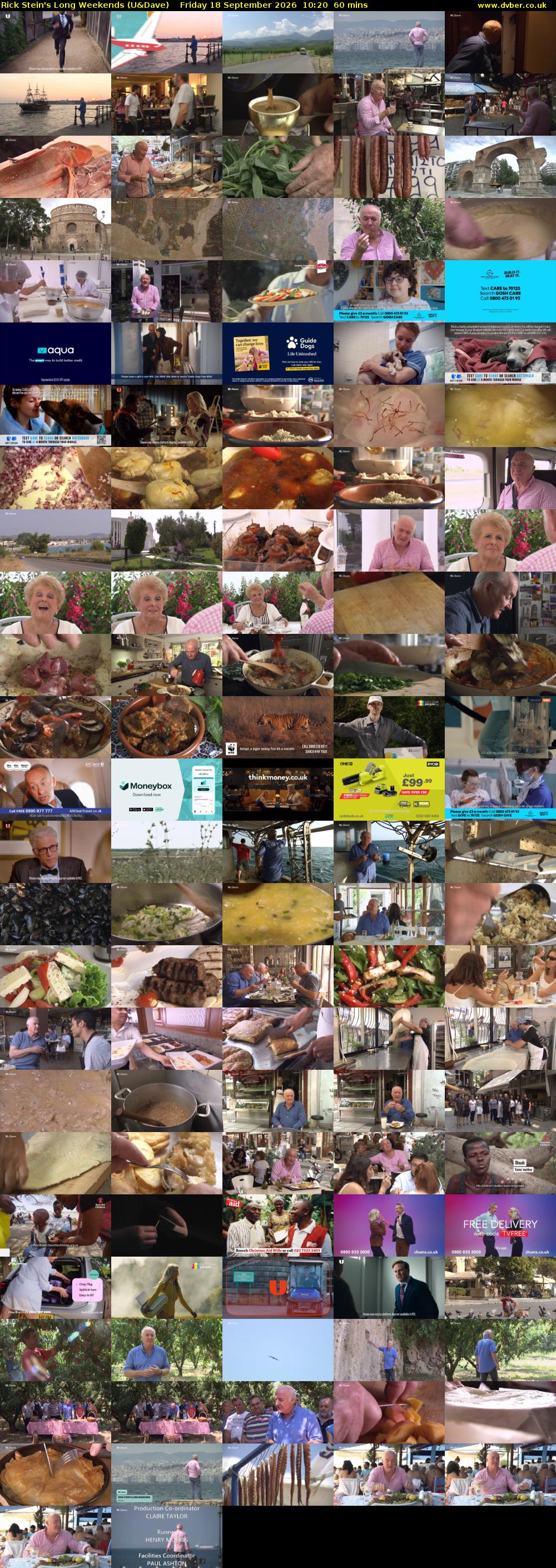 Rick Stein's Long Weekends (U&Dave) Friday 18 September 2026 10:20 - 11:20