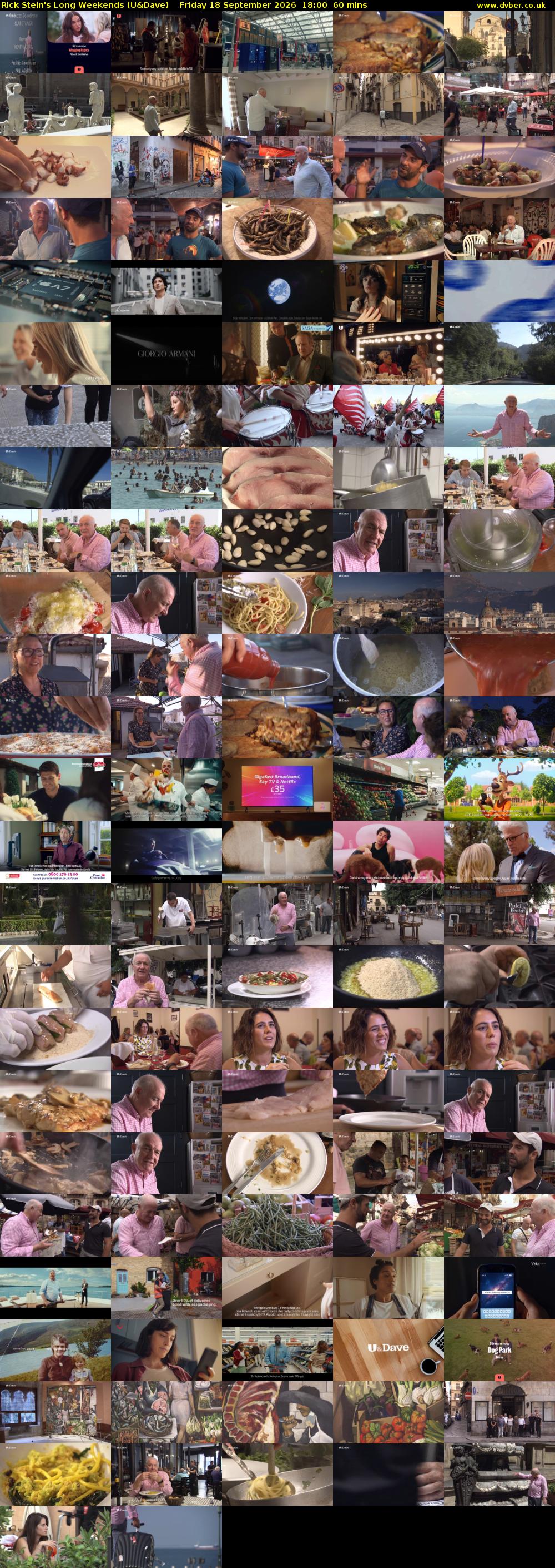 Rick Stein's Long Weekends (U&Dave) Friday 18 September 2026 18:00 - 19:00