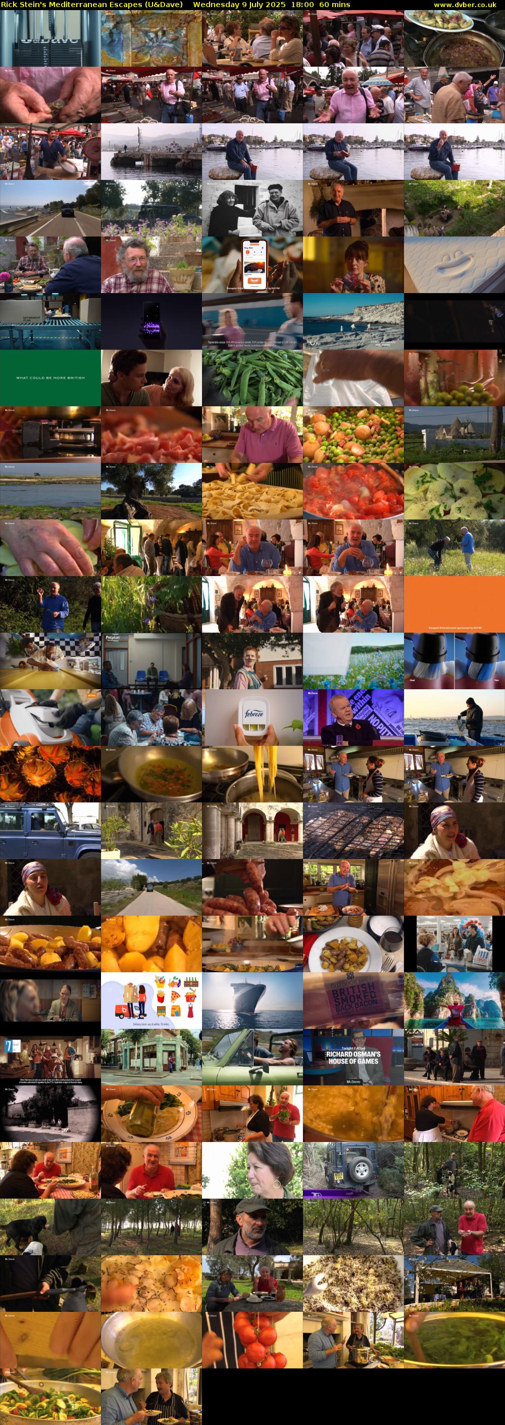 Rick Stein's Mediterranean Escapes (U&Dave) Wednesday 9 July 2025 18:00 - 19:00