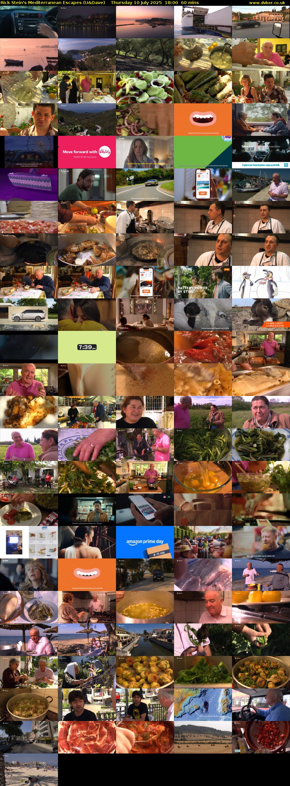 Rick Stein's Mediterranean Escapes (U&Dave) Thursday 10 July 2025 18:00 - 19:00