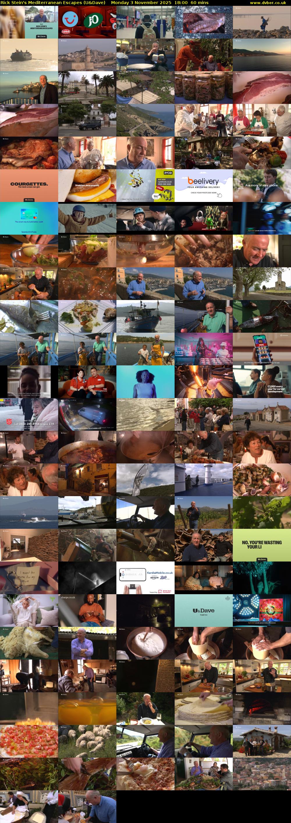 Rick Stein's Mediterranean Escapes (U&Dave) Monday 3 November 2025 18:00 - 19:00