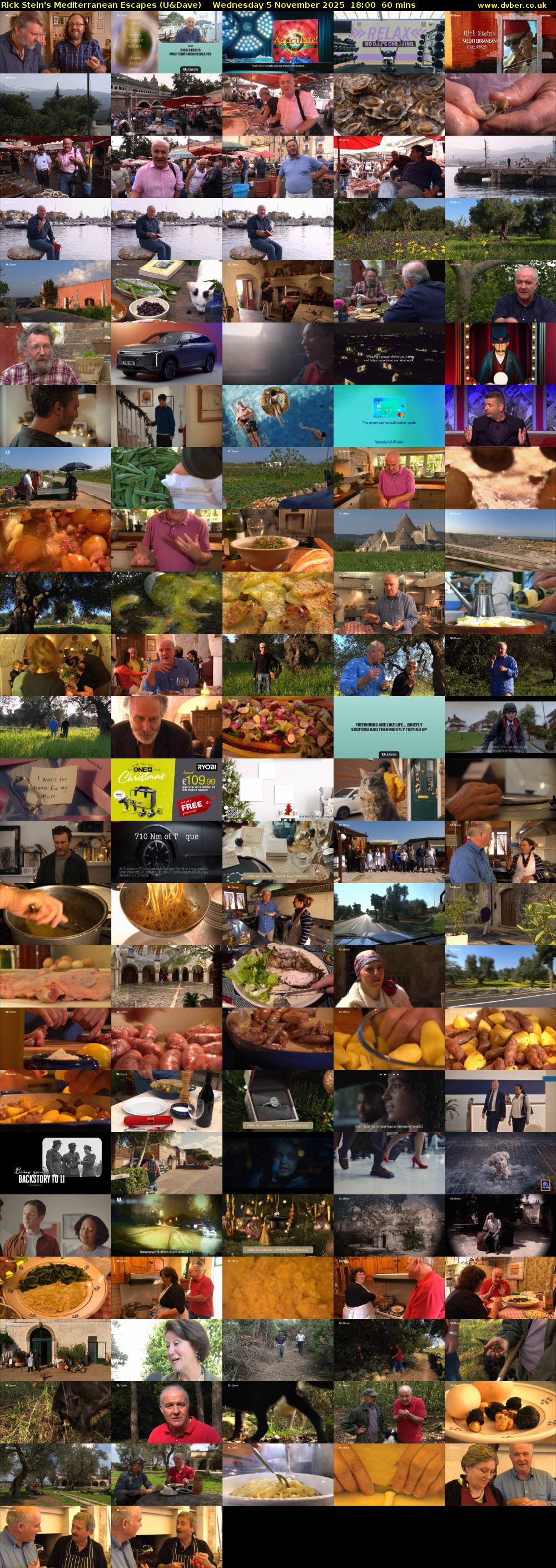 Rick Stein's Mediterranean Escapes (U&Dave) Wednesday 5 November 2025 18:00 - 19:00