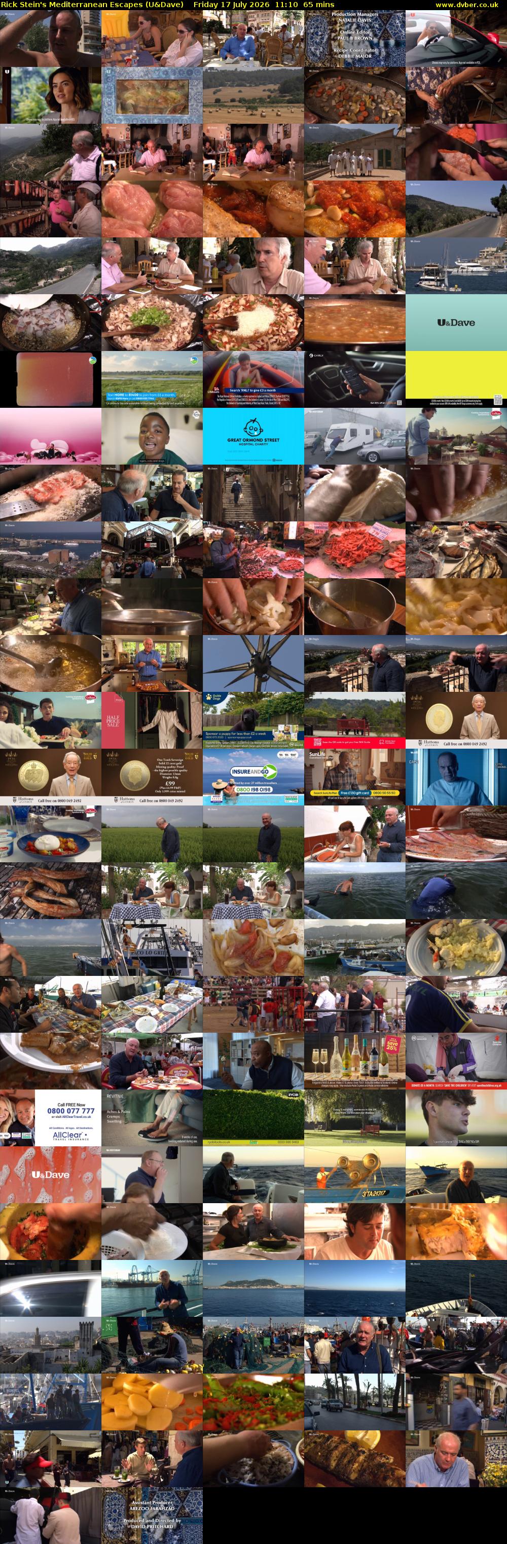 Rick Stein's Mediterranean Escapes (U&Dave) Friday 17 July 2026 11:10 - 12:15