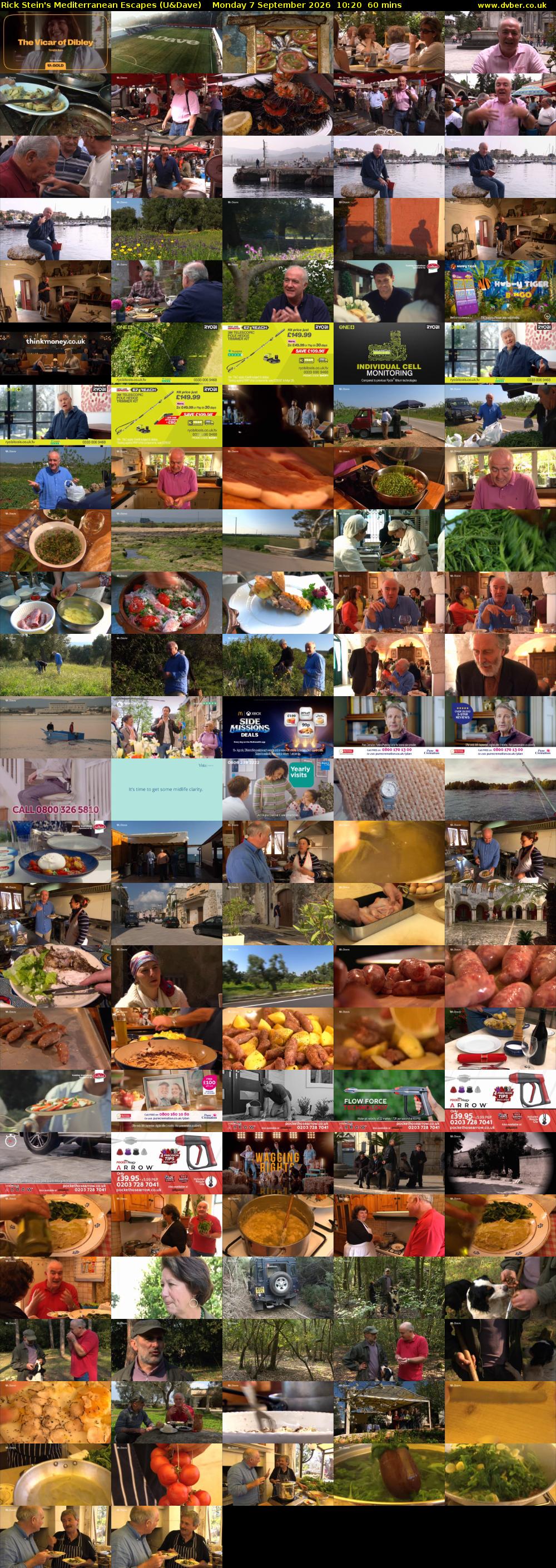 Rick Stein's Mediterranean Escapes (U&Dave) Monday 7 September 2026 10:20 - 11:20