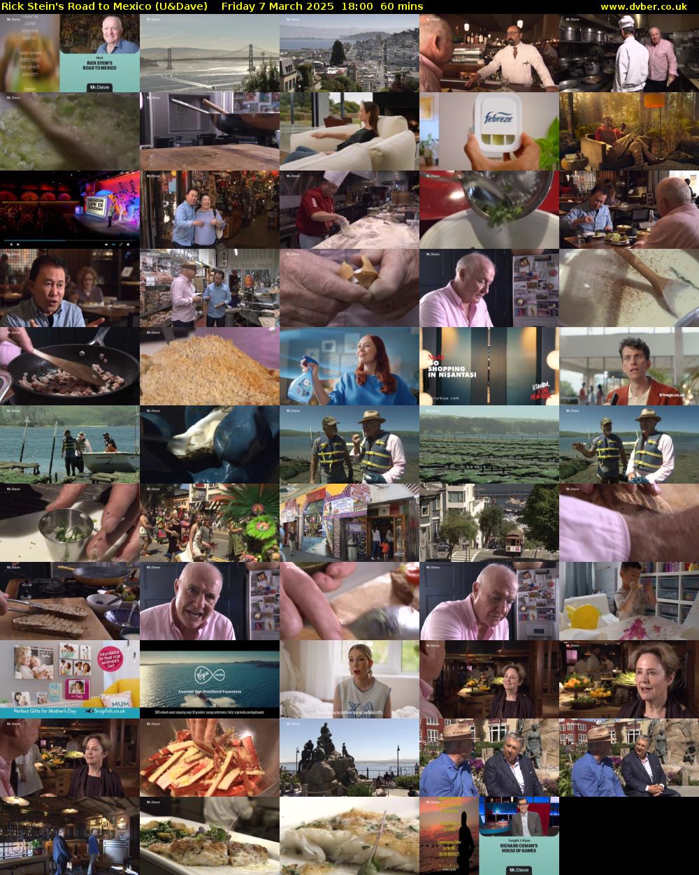 Rick Stein's Road to Mexico (U&Dave) Friday 7 March 2025 18:00 - 19:00